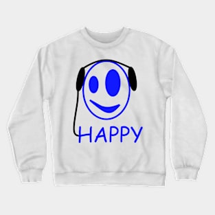 Happy Music Face Crewneck Sweatshirt